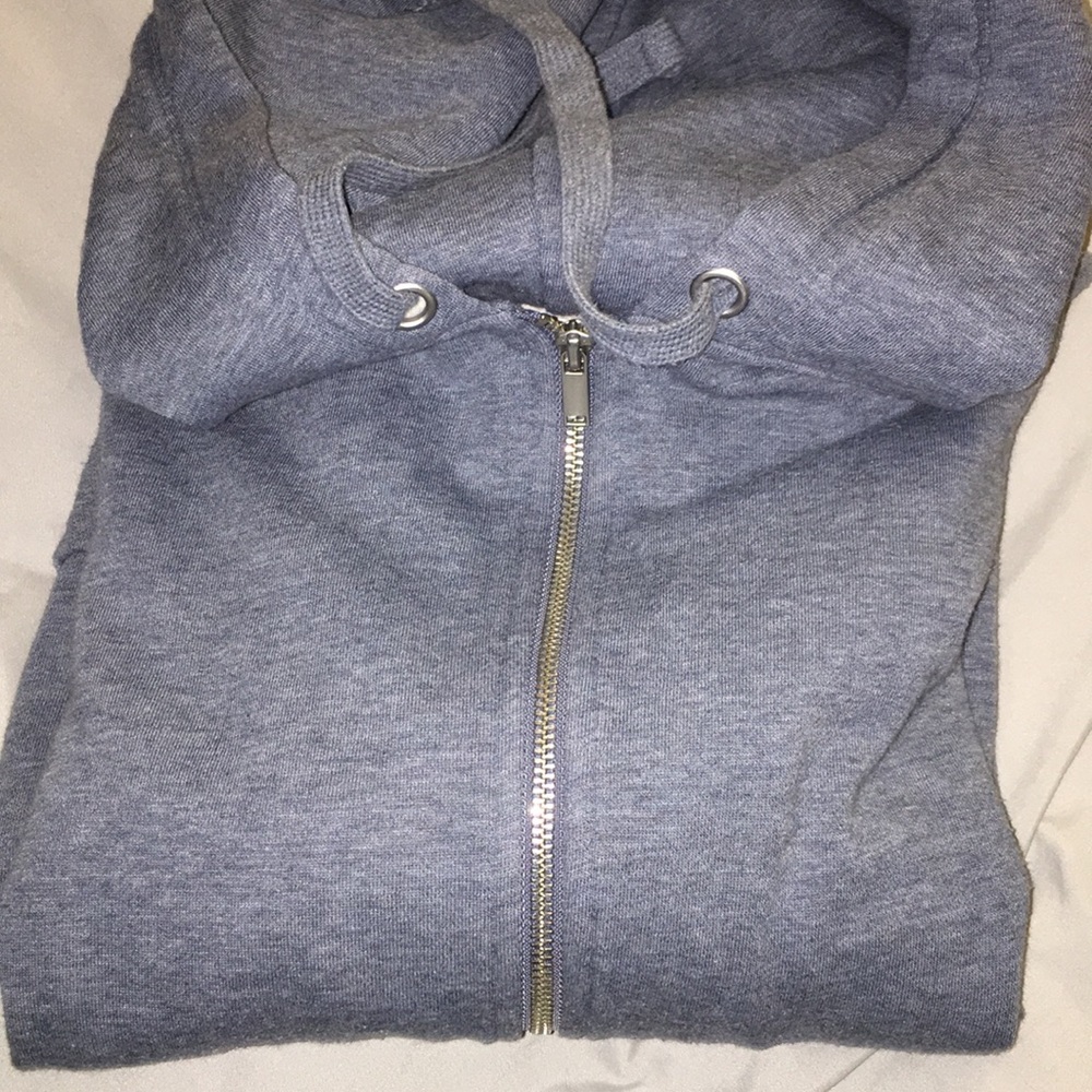 Grey-Blue Full-Zip Hoodie
